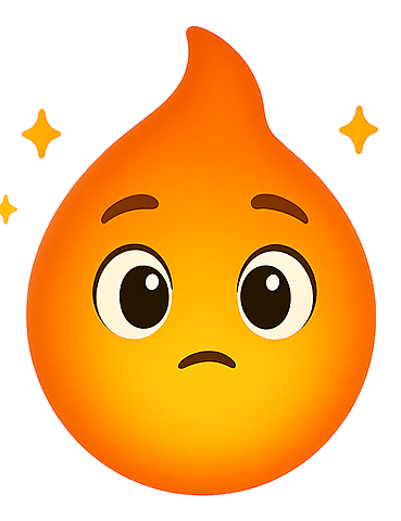 Ember, the Mana Forge mascot, thinking