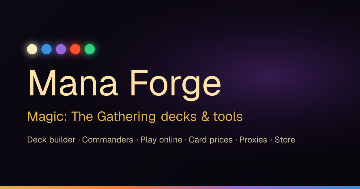 Mono Black Commander decks · Mana Forge